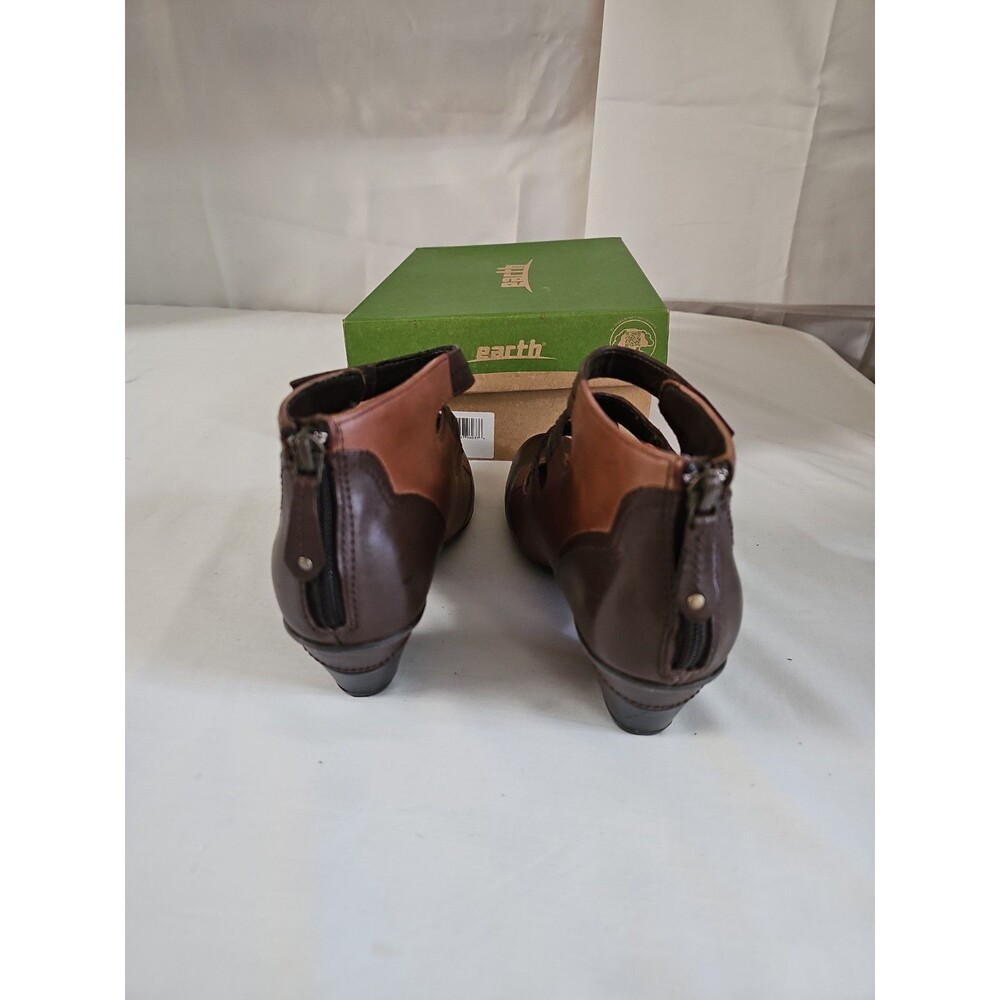 Earth Serano Brown Leather Mary Jane Two Tone Heels Women's size 8 - Picture 3 of 6